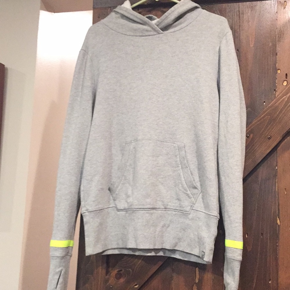 Victoria’s Secret sport hoodie and Pink bralette.
